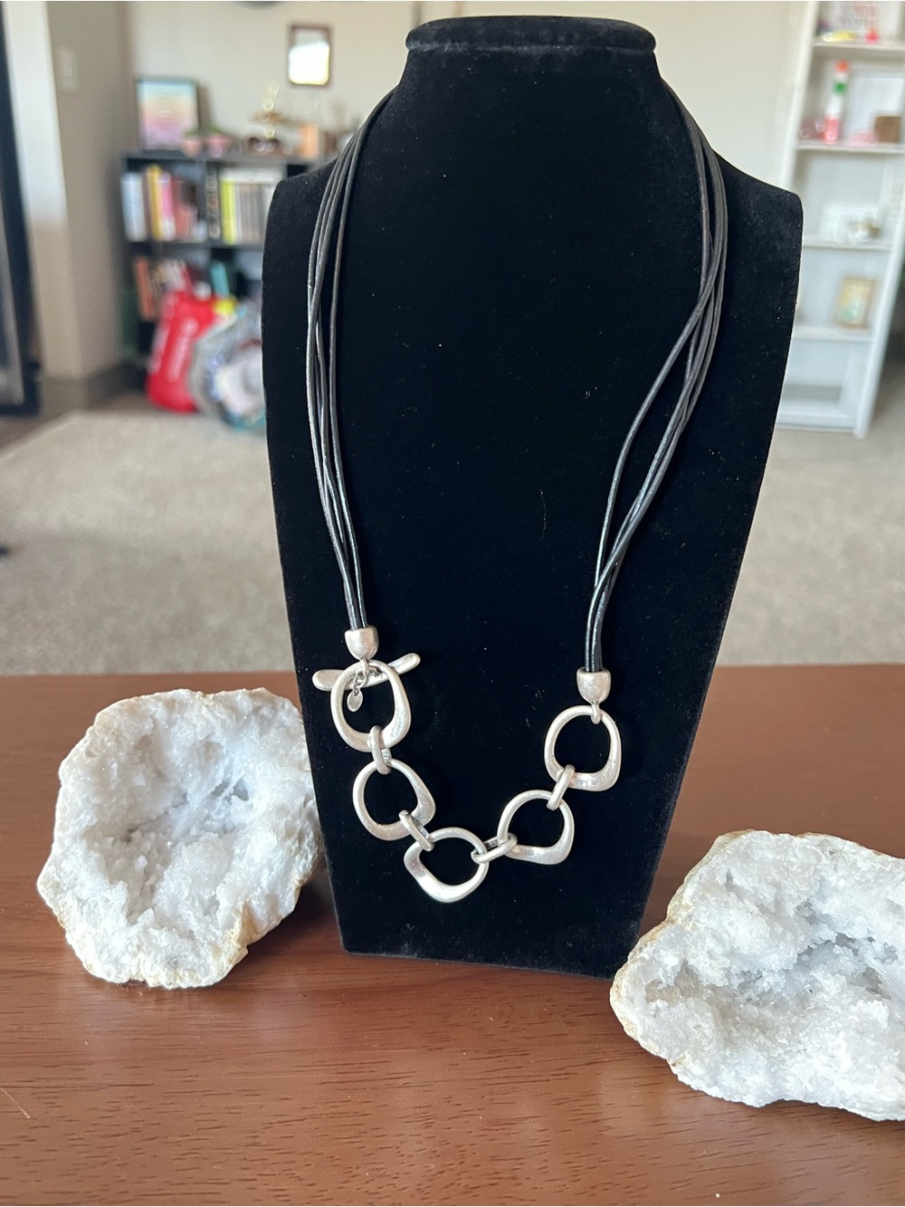 Premier Designs Silver-Link Multi-Strand Cord Necklace